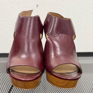 Burgundy Leather Women's Shoes
